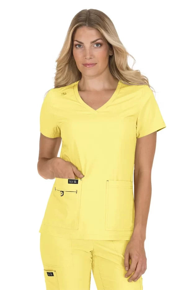 373  Blusa médica elástica de cuatro bolsillos para mujer Becca de Koi Basics - Imagen 2