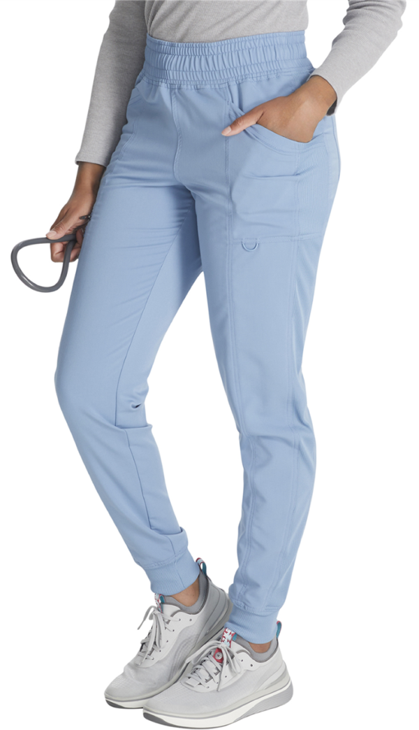 Dickies DK155   Pantalón médico para mujer, tiro medio, con 5 bolsillos y cintura elástica