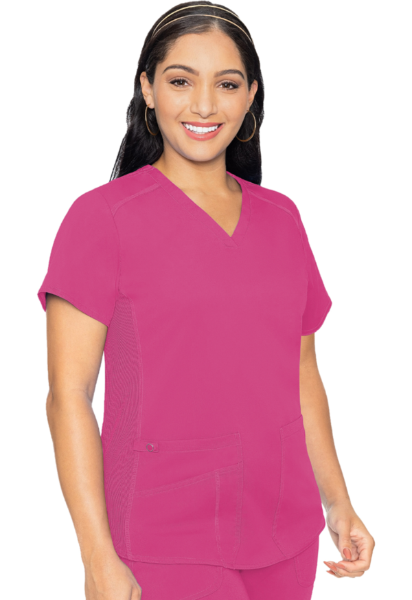 MC7459    Blusa para mujer de Cuello V Clásico con Bolsillos Multifuncionales