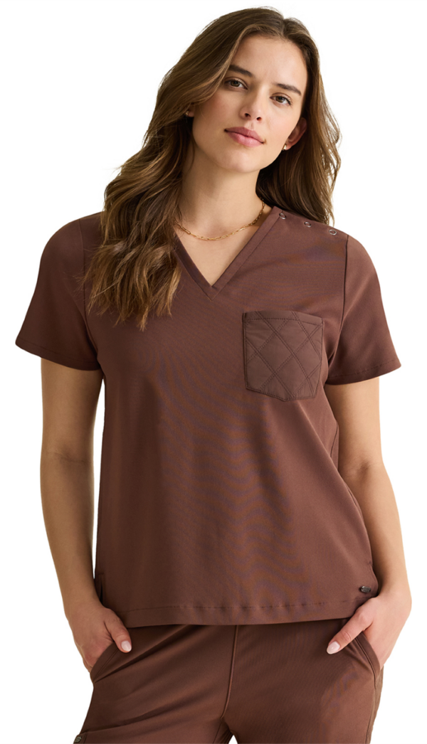 Blusa médica Healing Hands Kiana STRETCH con cuello en V y 1 bolsillo para mujer de edición limitada